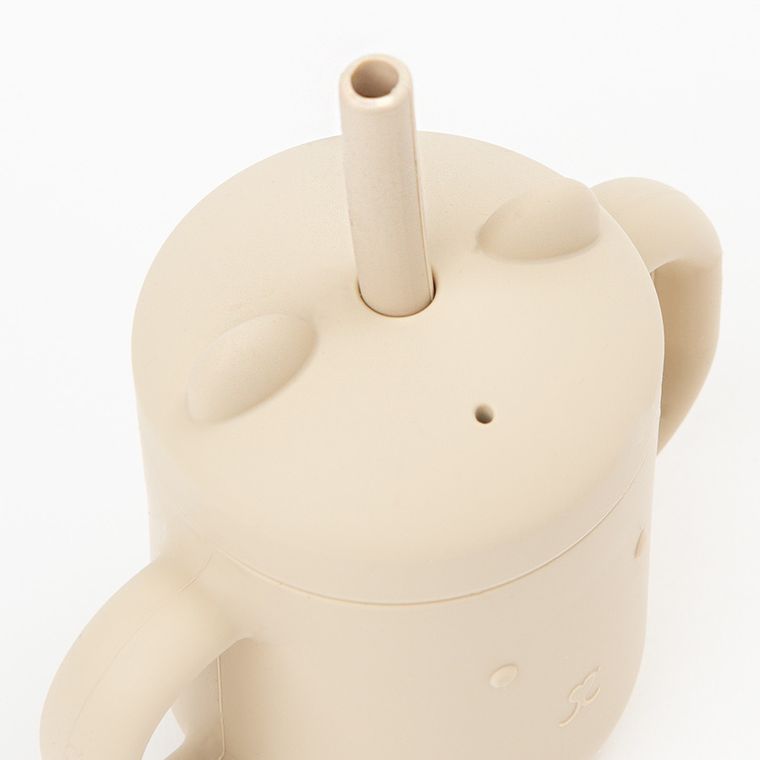 Smiki, Very Bunny, cana din silicon cu pai, bej