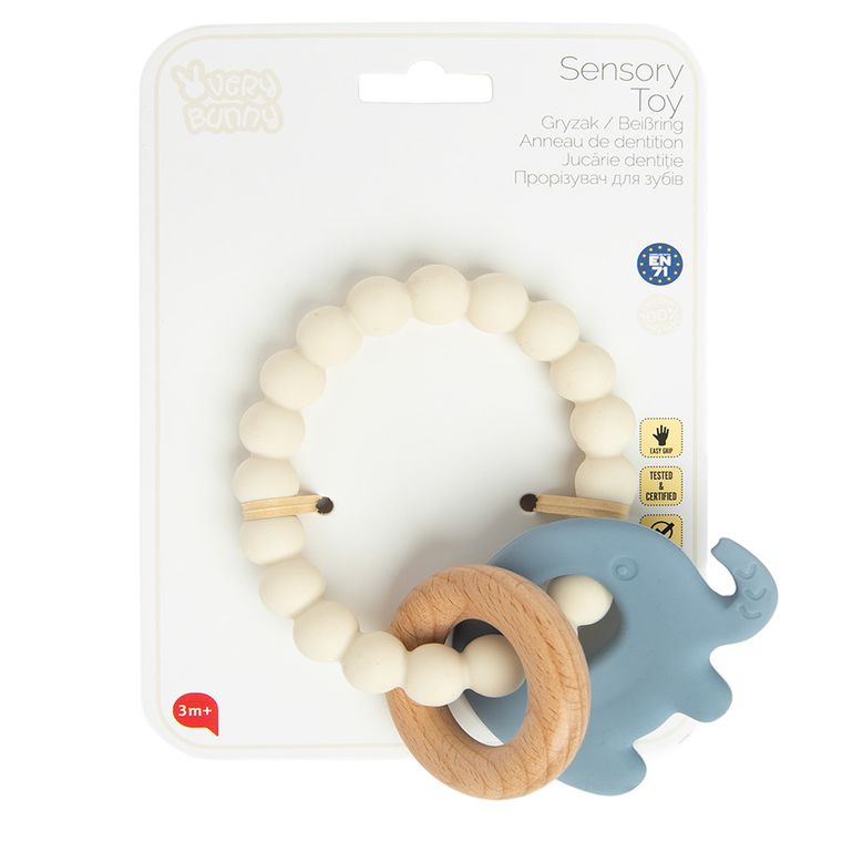 Smiki, Very Bunny, Elefantel, element de dentitie senzorial, jucarie pentru bebelusi