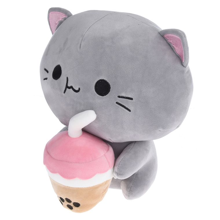 Smiki, Yummymals, Pisicuta cu bubble tea, jucarie de plus, 31 cm