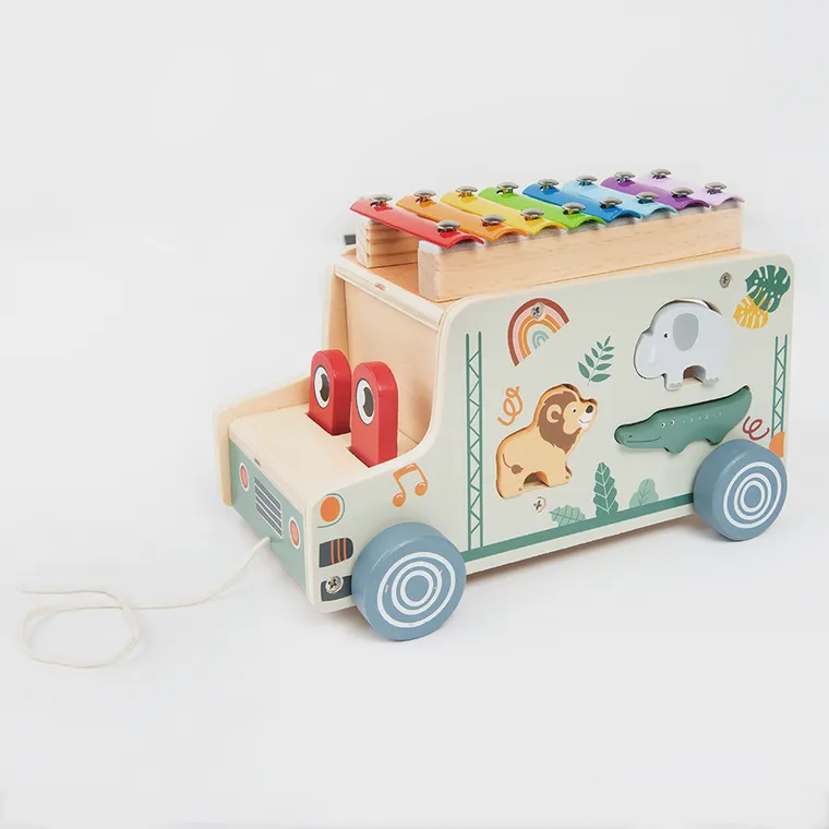 Smiki, Zookabee, Camion, xilofon si piese de potrivit, jucarie din lemn