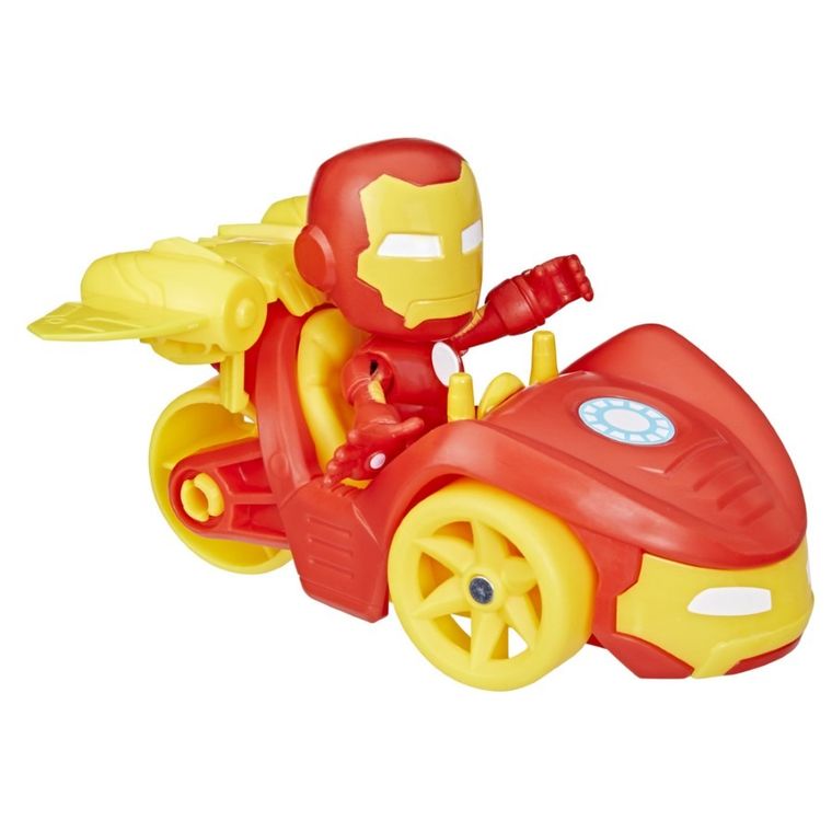 Spider-Man, Spidey si prietenii, Iron Man si Iron Racer, figurina cu vehicul