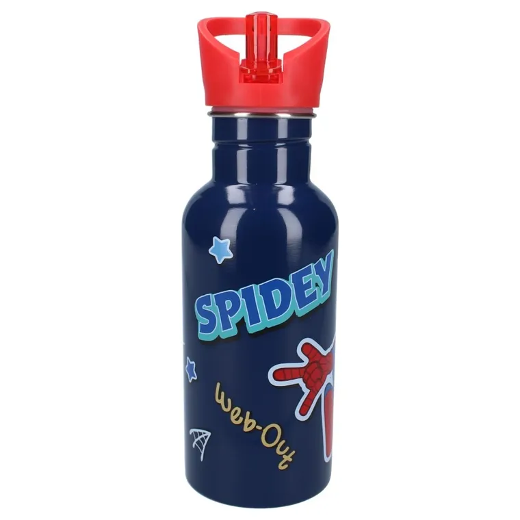Spidey, Take A Sip, sticla da apa cu pai, albastru, 500 ml