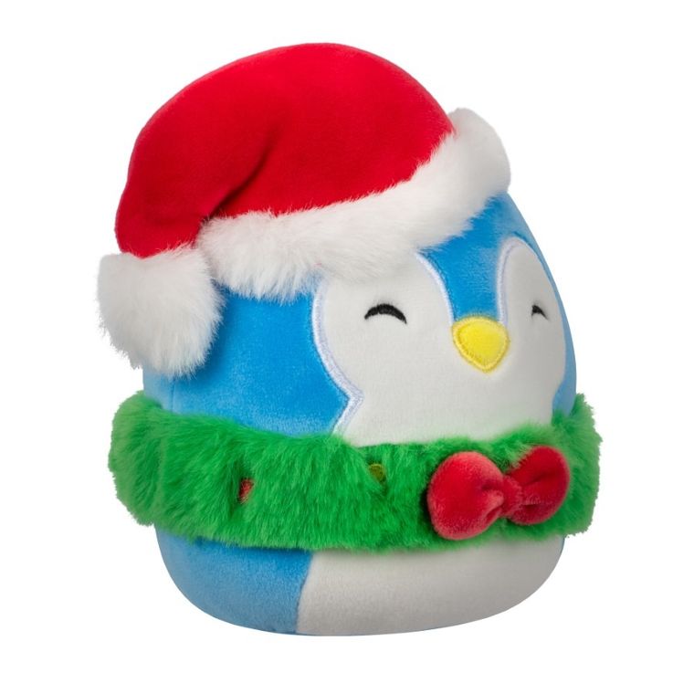 Squishmallows, Puff - Blue Penguin With Wreath And Hat, jucarie de plus, 19 cm
