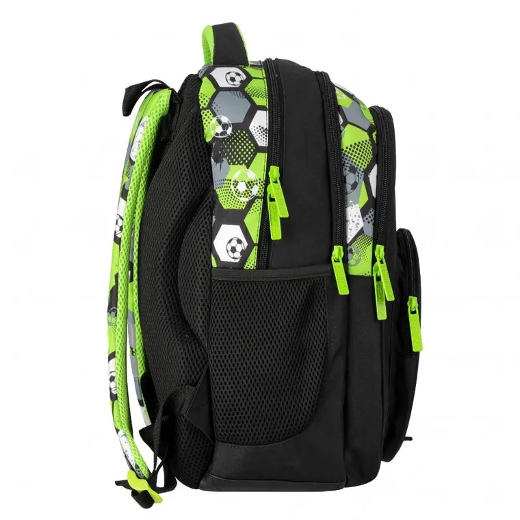 Starpak, rucsac pentru scoala, cu 3 compartimente, Football Green