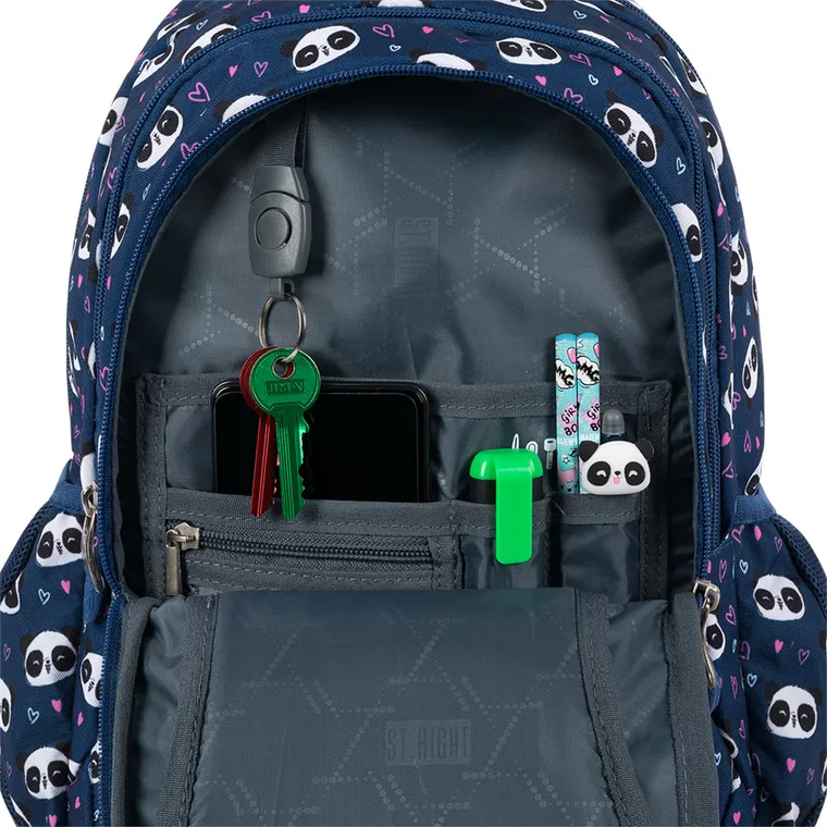 St.Right, rucsac cu 3 compartimente, Love Panda