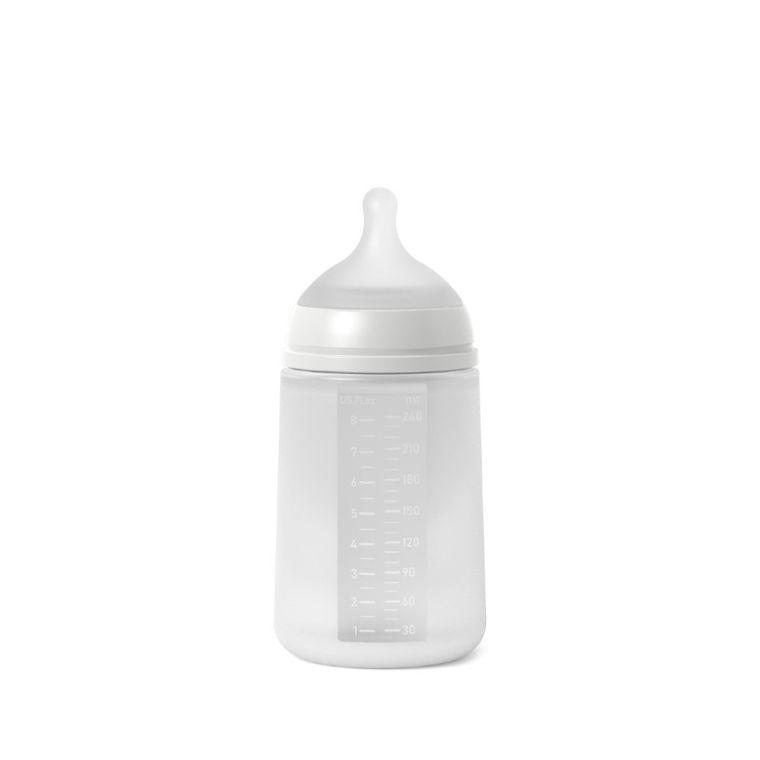 Suavinex, SX Pro, biberon din silicon, debit mediu, transparent, 240 ml