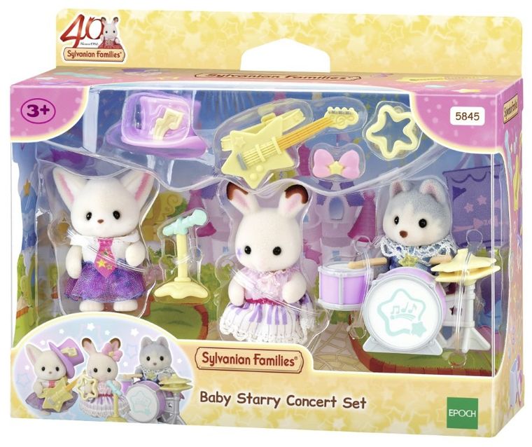 Sylvanian Families, 40th Anniversary, Baby Starry Concert, figurine cu accesorii, 5845