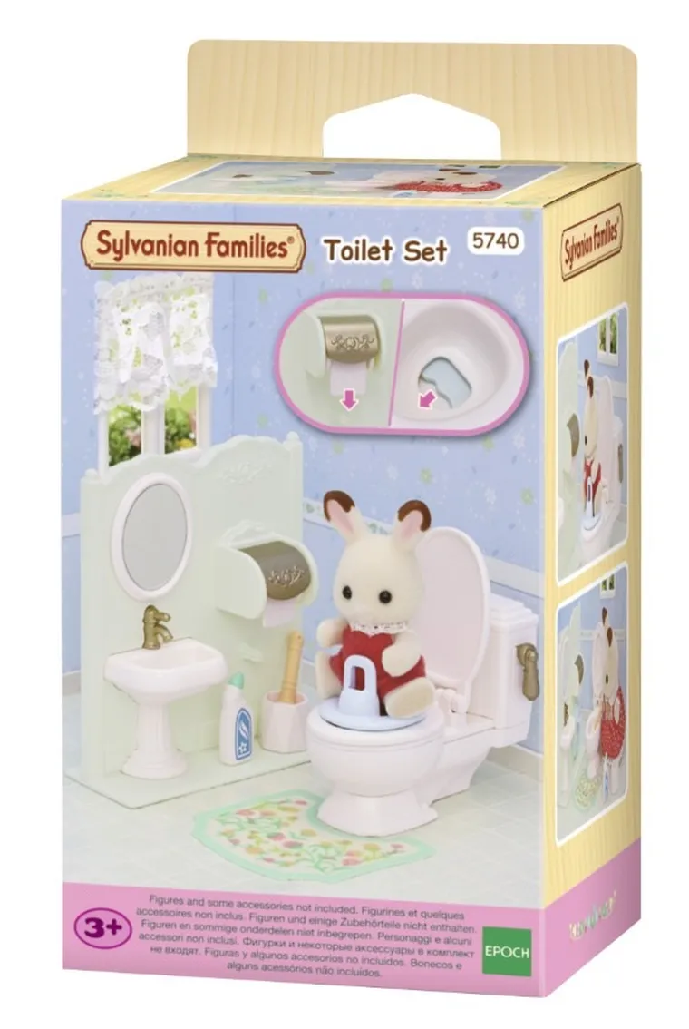 Sylvanian Families, Baie cu toaleta, set cu figurine, 5740