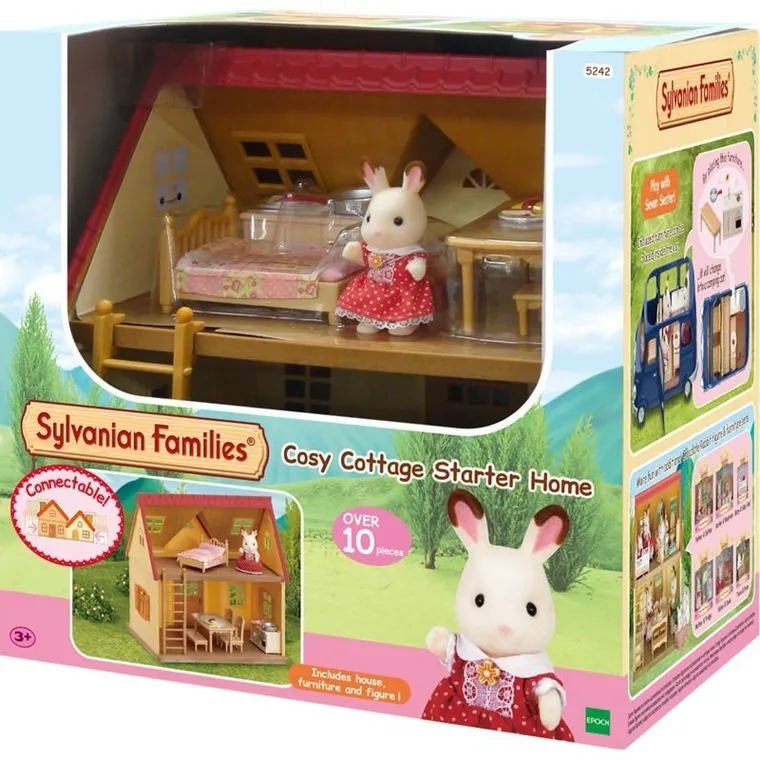 Sylvanian Families, Casa rustica primitoare, set de inceput cu figurina, 5242/5303