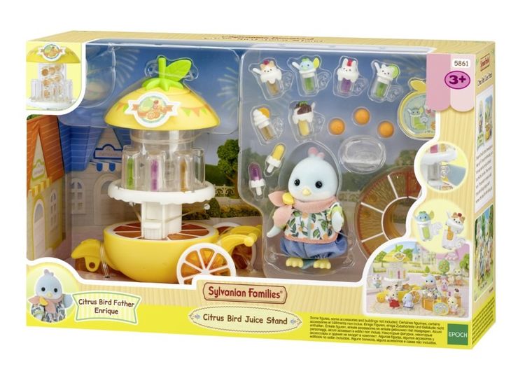 Sylvanian Families, Citrus Bird Juice Stand, set cu figurina, 5861