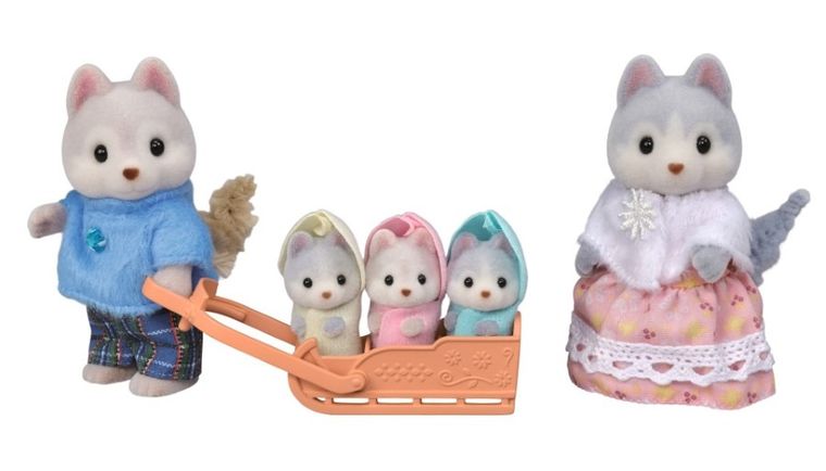 Sylvanian Families, Familia de catelusi Husky, set de figurine, 5636