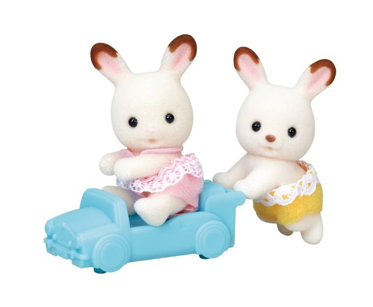 Sylvanian Families, Iepurasii gemeni cu urechiuse de ciocolata, set de figurine, 5420