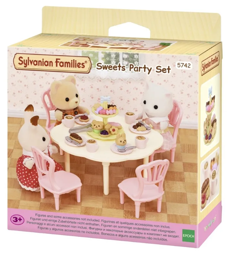 Sylvanian Families, Masa, scaune si multe dulciuri, set cu figurine, 5742