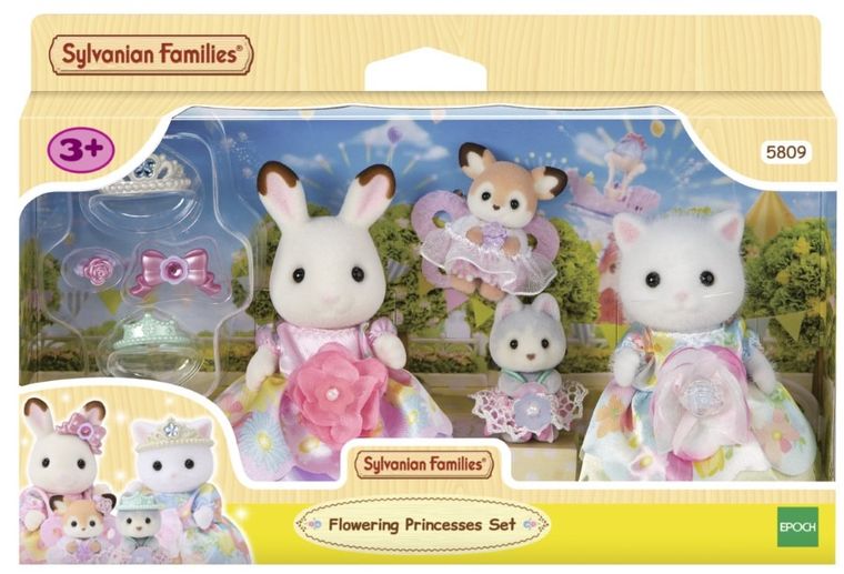 Sylvanian Families, Printese cu tinute inflorate, set de figurine, 5809