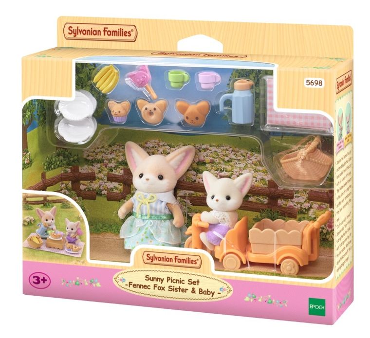 Sylvanian Families, Vulpitele Fenec la picnic, figurine cu accesorii, 5698
