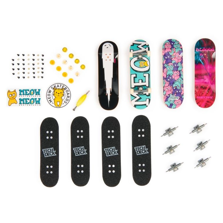 Tech Deck, Meow, fingerboard, jucarie arcade, 4 buc.