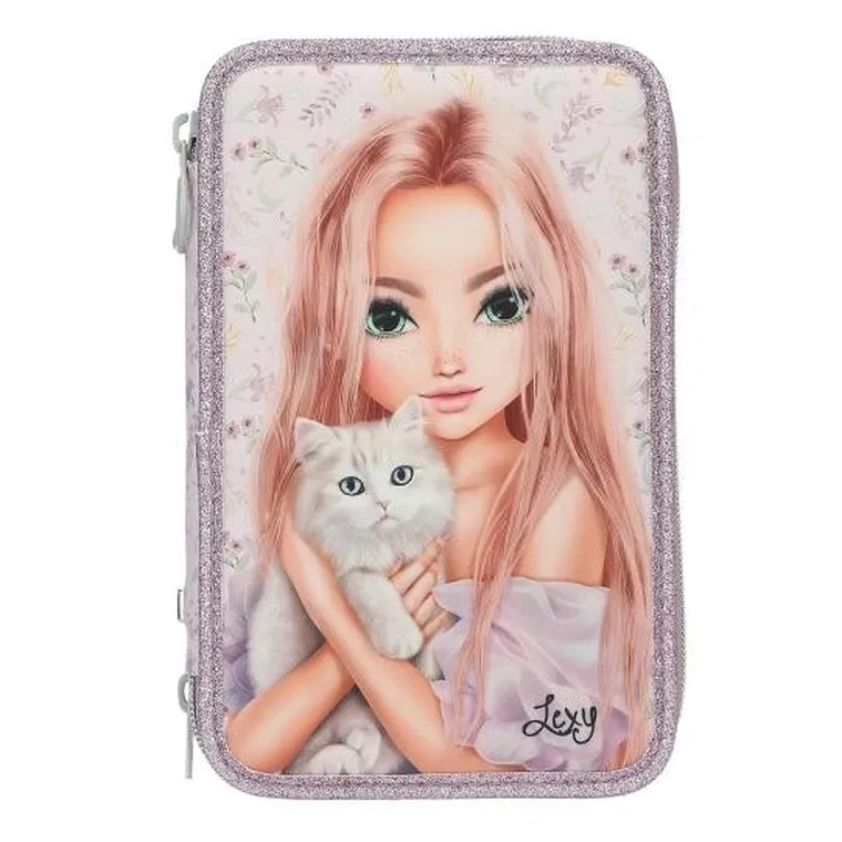 Top Model, Blooming Kitty, penar triplu cu rechizite scolare, roz