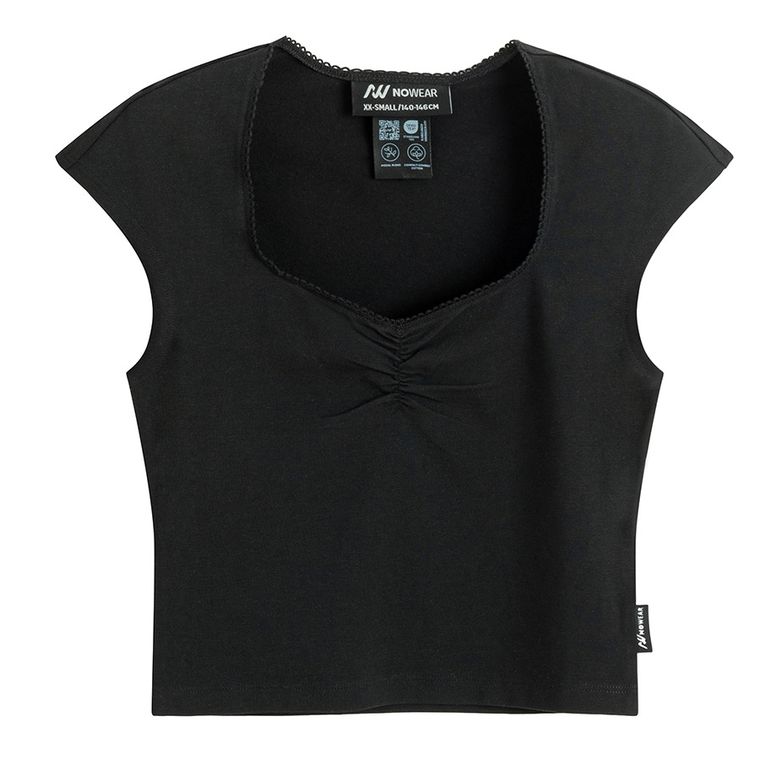 Top negru cu decolteu NOWEAR