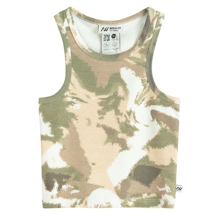 Top reiat kaki cu adaos de modal NOWEAR