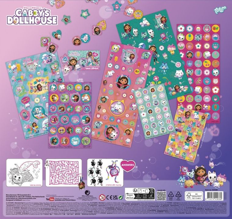 Totum, Casa de papusi a lui Gabi, set mare de stickere, 300 elemente