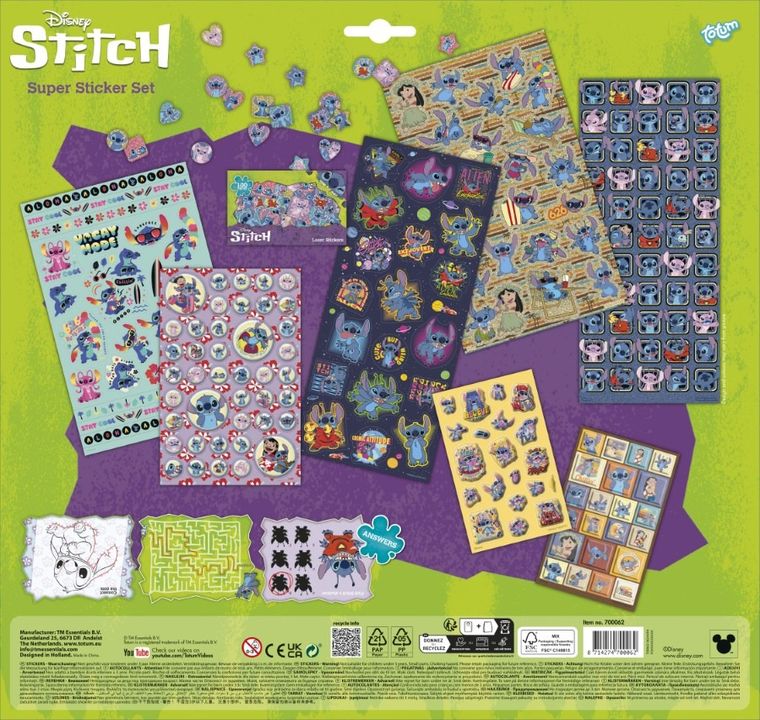 Totum, Lilo si Stitch, set mare de stickere, 300 elemente
