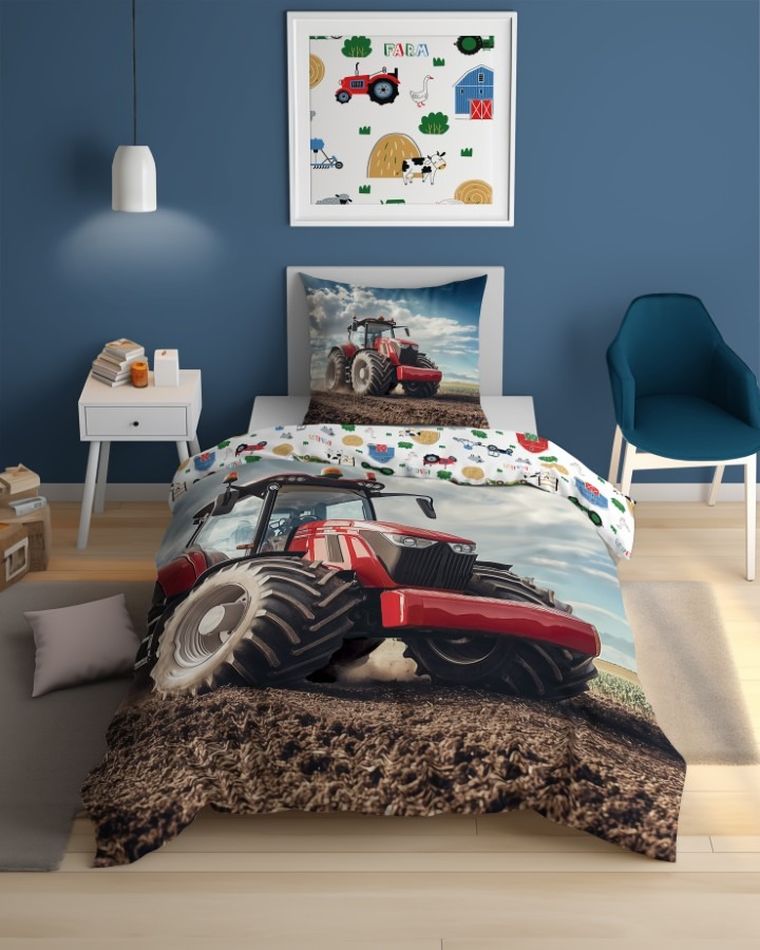 Tractor, set lenjerie de pat single, 160-200 cm