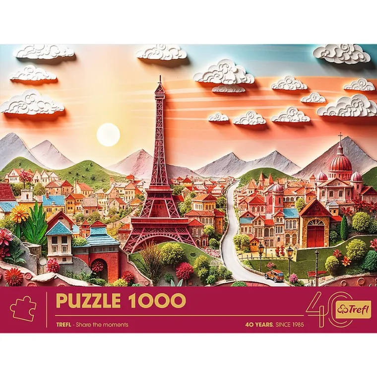 Trefl, 40 Years, Paper Art: Paris, puzzle, 1000 piese