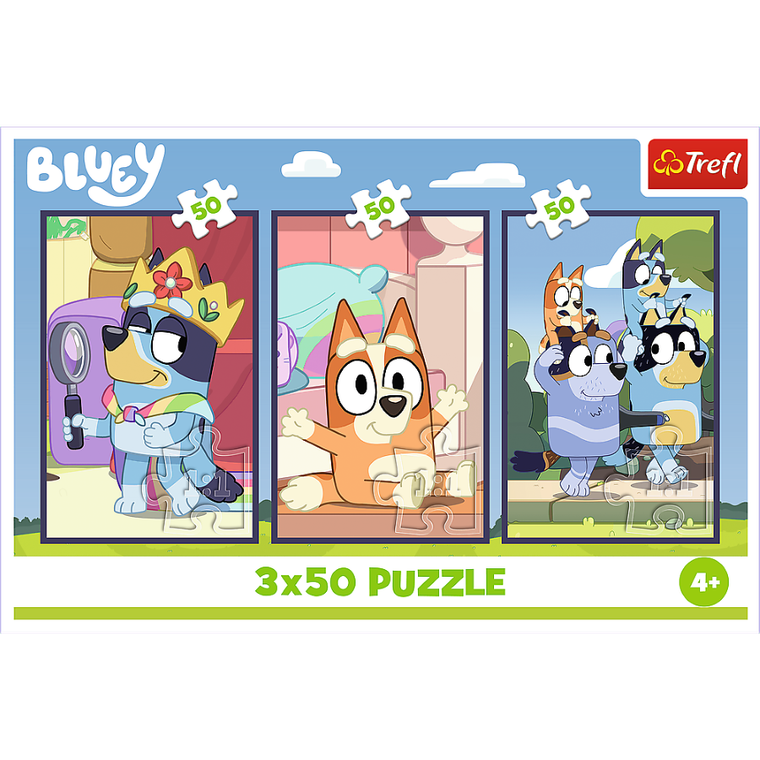 Trefl, Bluey Family, puzzle, 3-50 piese