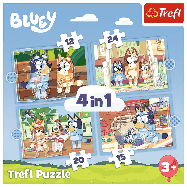 Trefl, Bluey, puzzle 4in1