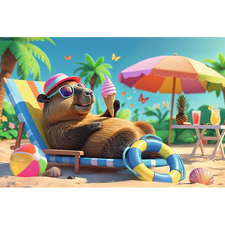 Trefl, Capibara Relax, puzzle, 100 piese