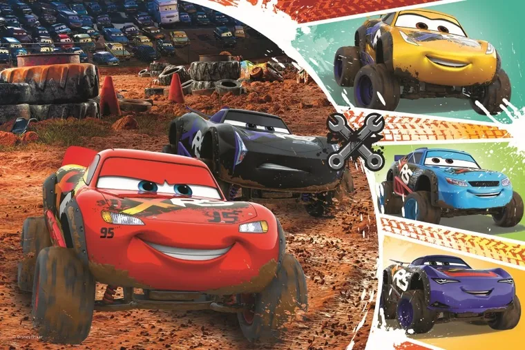 Trefl, Cars 3, Lightning McQueen cu prietenii, puzzle, 60 piese