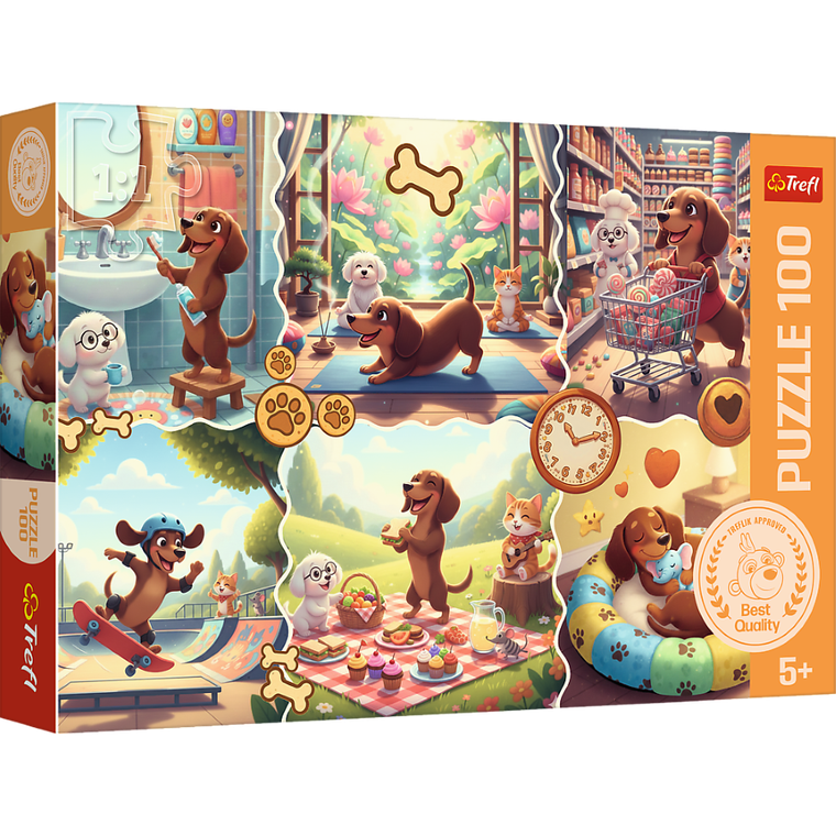 Trefl, Dachshund's Day, puzzle, 100 elemenów