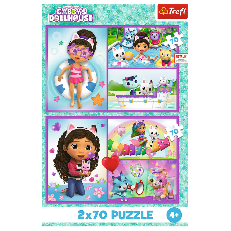 Trefl, Gabby's Dollhouse, puzzle, 2-70 piese