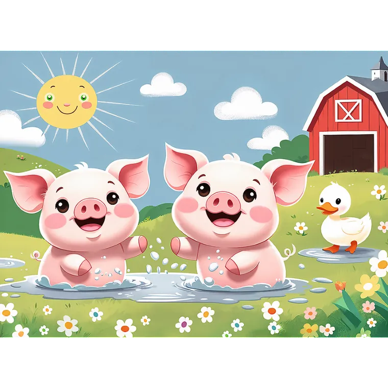 Trefl, Happy Piggies, puzzle, 30 piese