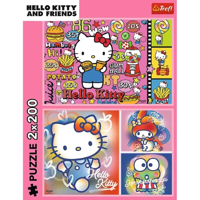 Trefl, Hello Kitty si prieteni, puzzle, 2-200 piese