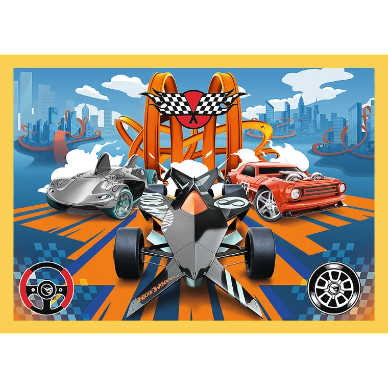 Trefl, Hot Wheels, puzzle 4w1