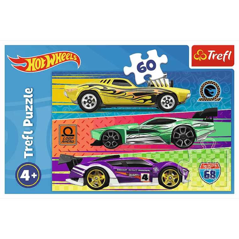 Trefl, Hot Wheels, puzzle, 60 piese