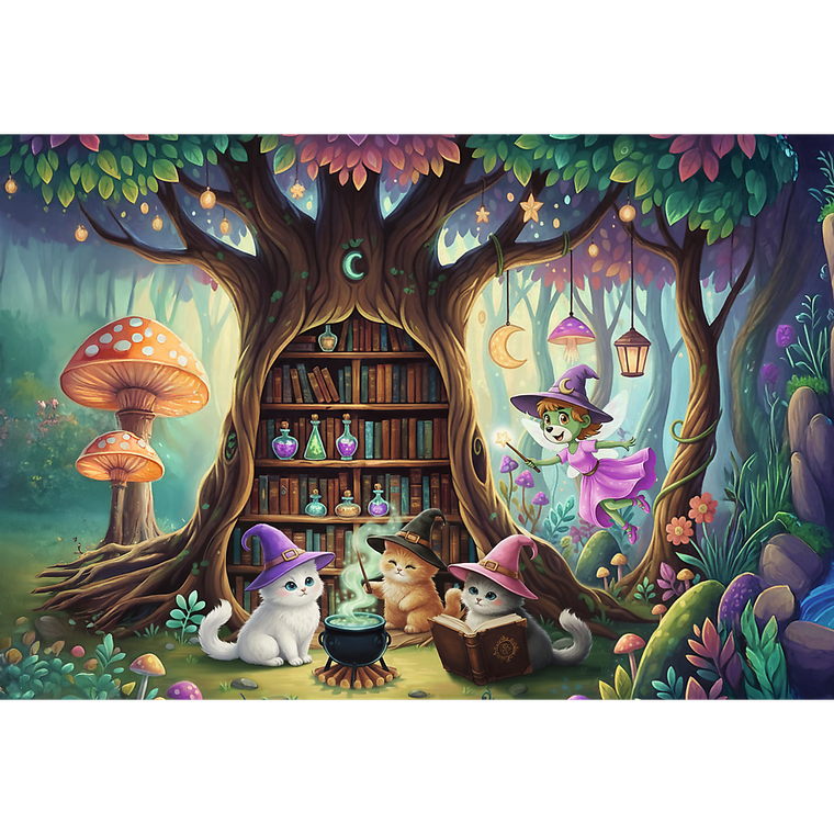 Trefl, Inspired By Fantasy, Trefliks, Pisicute magice, puzzle, 100 de piese