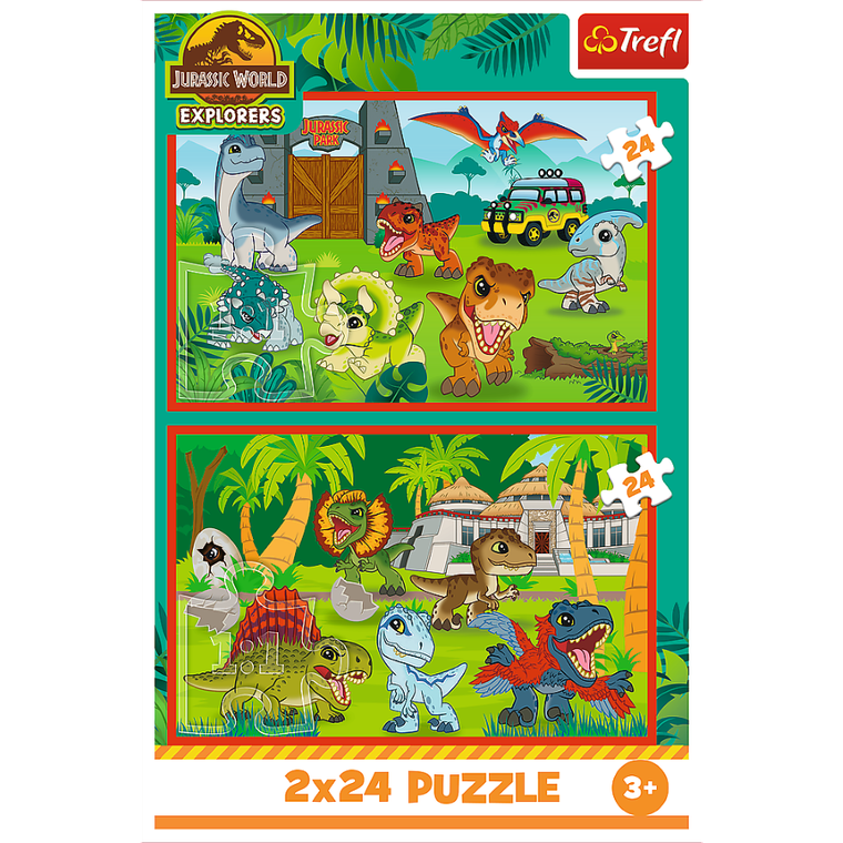 Trefl, Jurassic World, Small Dinosaurs, puzzle, 2-24 piese