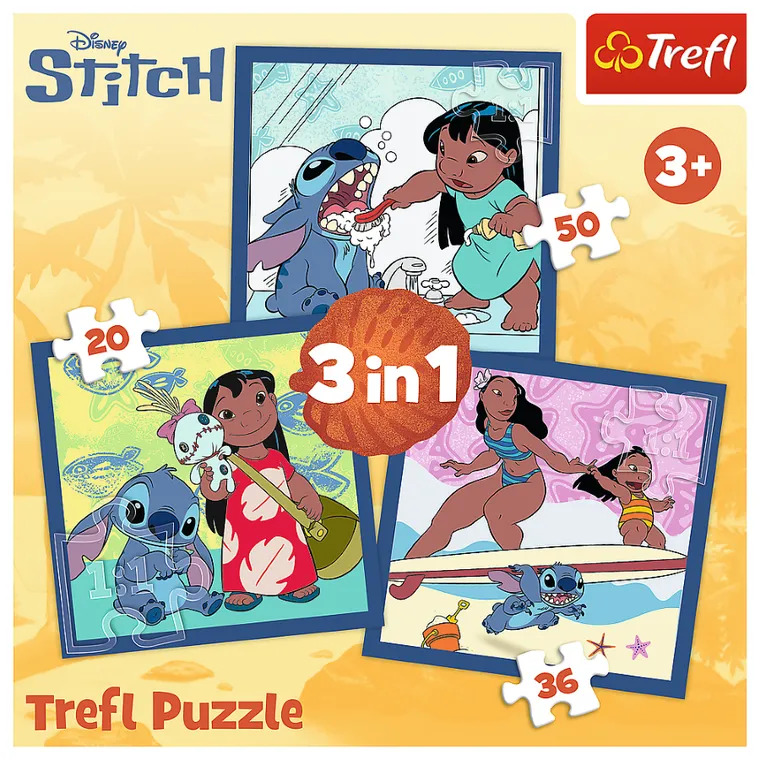 Trefl, Lilo si Stitch, puzzle 3in1