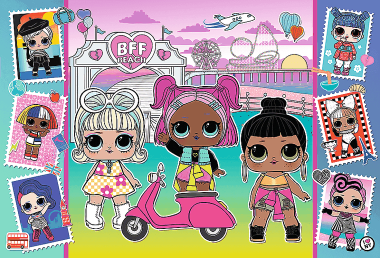 Trefl, L.O.L. Surprise, Imagini cu papusi, puzzle, 100 elemente