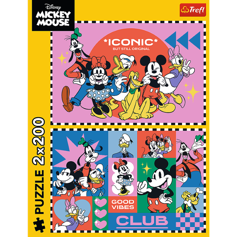 Trefl, Mickey Mouse, puzzle, 2-200 piese