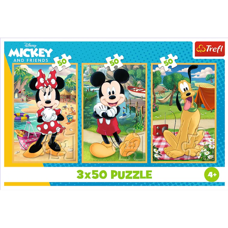 Trefl, Mickey Mouse si prieteni, puzzle, 3-50 piese