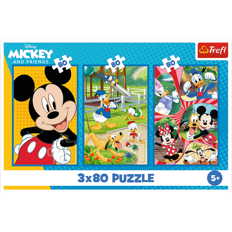 Trefl, Mickey Mouse si prieteni, puzzle, 3-80 piese