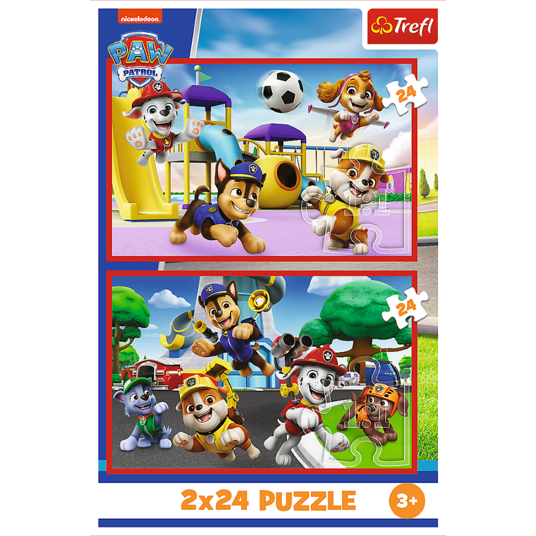 Trefl, Paw Patrol, puzzle, 2-24 piese