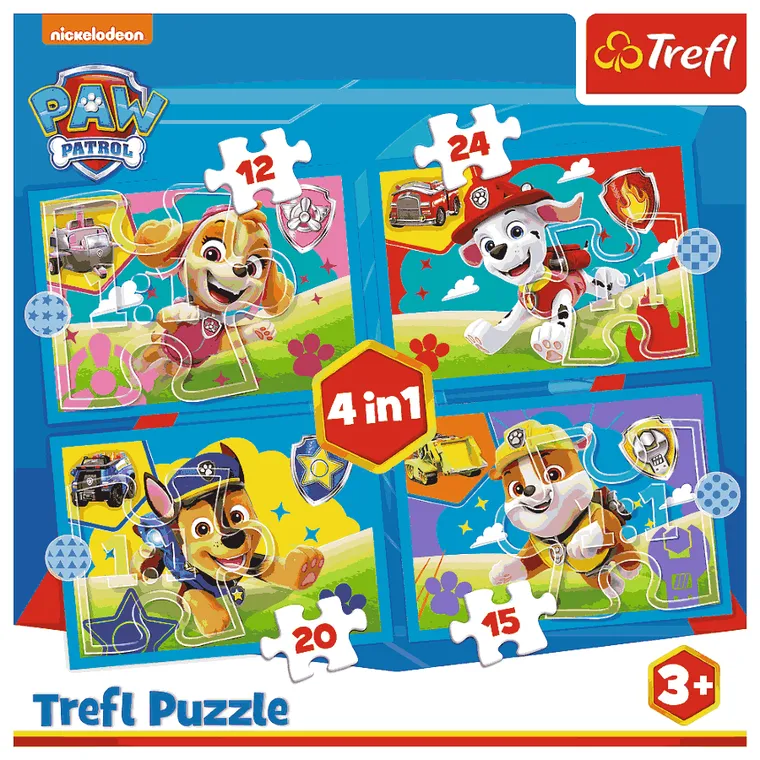 Trefl, Paw Patrol, puzzle 4in1, 71 piese