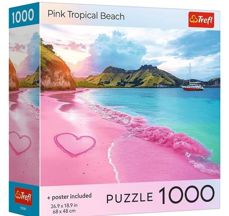 Trefl, Pink Tropical Beach, USA, puzzle, 1000 piese