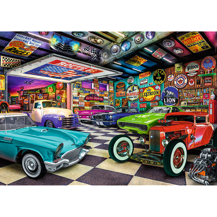 Trefl, Premium Plus, Tea Time, Car collector's garage, puzzle, 1000 piese