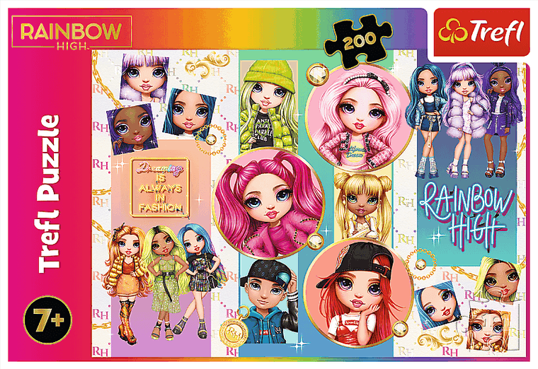 Trefl, Prietenia Rainbow High, puzzle, 200 elemente