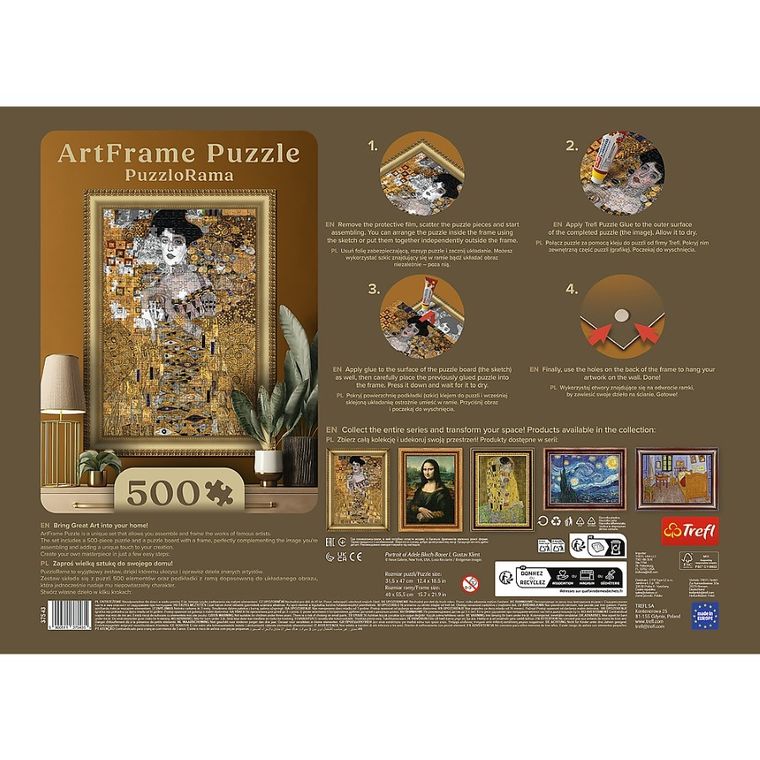 Trefl, PuzzloRama, Adele Bloch-Bauer I, Gustav Klimt, puzzle, 500 piese